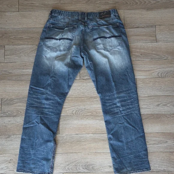 34x32 Buffalo David Bitton Men's Faded Blue Straight Jeans - Picture 6 of 6